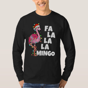 Camiseta Fa La La La Mingo Flamingo Natal Luzes de Natal H