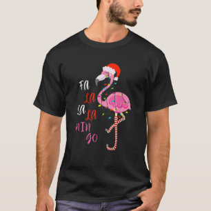 Camiseta Fa La La La Mingo Flamingo Para O Natal Paja