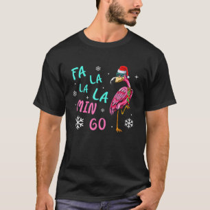 Camiseta Fa La La La Mingo Flamingo Para O Natal Paja