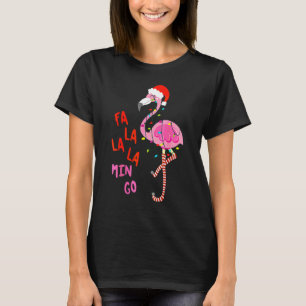 Camiseta Fa La La La Mingo Flamingo Para O Natal Xmas