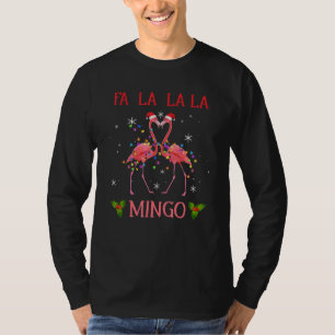 Camiseta Fa La La La Mingo Flamingo Para o Natal Xmas Paja