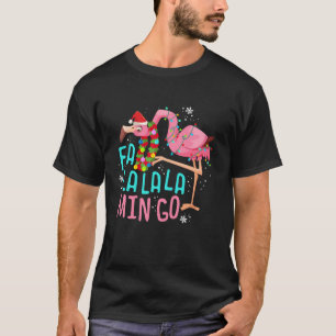 Camiseta Fa La La La Mingo Pink Flamingo Tropical Natal
