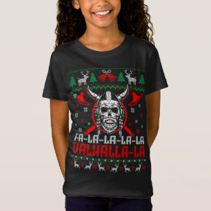 Camiseta Fa-La-La-La-Valhalla-La Funny Viking God Ugly Xmas