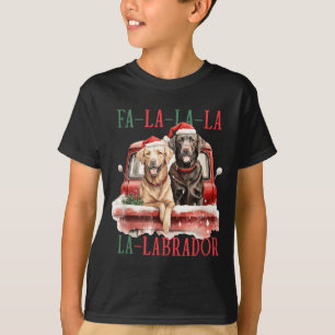 Camiseta Fa La La Labrador Natal Divertido