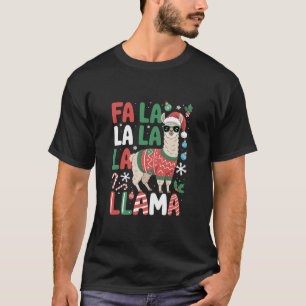 Camiseta Fa La La Lhama Lhama Engraçada Natal Amante de Ani
