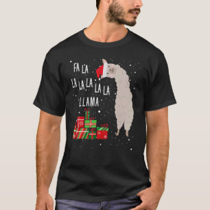 Camiseta Fa La La Lhama Lhama Natal Mulheres Homens Crian