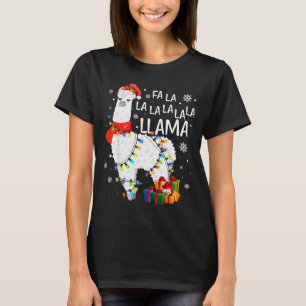 Camiseta Fa La La Lhama Natal Divertido Amante de Llama Nat