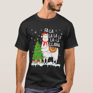 Camiseta Fa La La Llama Natal Piadas Pijamas De Natal Engra
