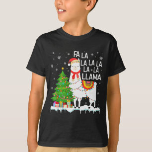 Camiseta Fa La La Llama Natal Piadas Pijamas Natal Animais