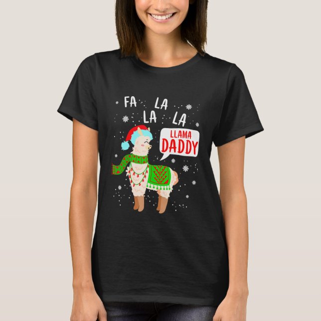 Camiseta Fa la la Llama Pai de Natal (Frente)