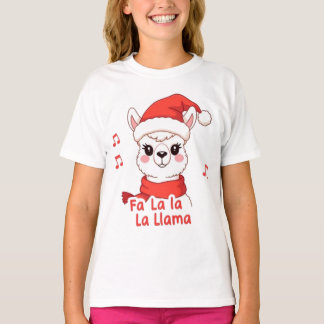 Camiseta Fa La La Llama White Deer Christmas