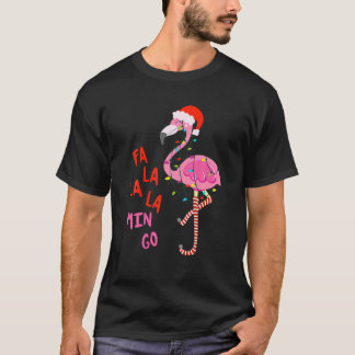 Camiseta Fa La La Mingo Flamingo Para O Natal