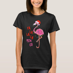 Camiseta Fa La La Mingo Flamingo Para O Natal