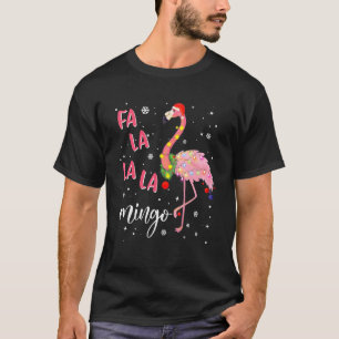 Camiseta Fa La La Mingo Flamingo Para O Natal Xmas 1