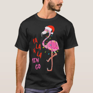 Camiseta Fa La La Mingo Flamingo Para O Presente De Natal