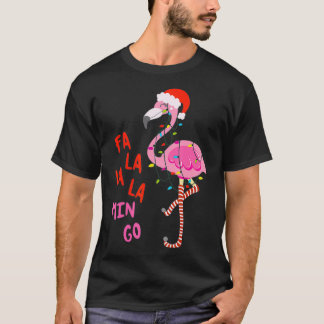 Camiseta Fa La La Mingo Flamingo Para O Presente De Natal