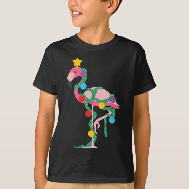 Camiseta Fa La La Mingo Pink Flamingo Flamingo Das Árvores  (Frente)