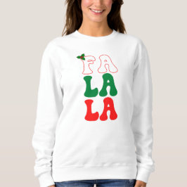 Camiseta Fa la la Natal festivo feriado azevinho vermelho v