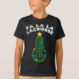 Camiseta Fa La Lacrosse Natal Divertido Lax Jogador Goleiro