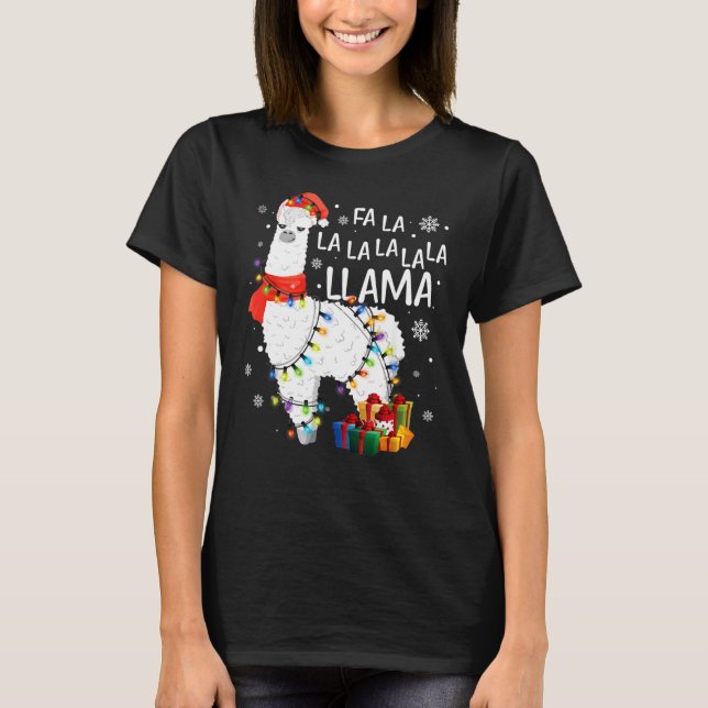 Camiseta Fa La Llama Funny Christmas (Frente)