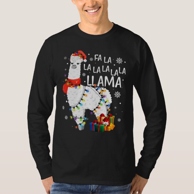 Camiseta Fa La Llama Funny Christmas (Frente)