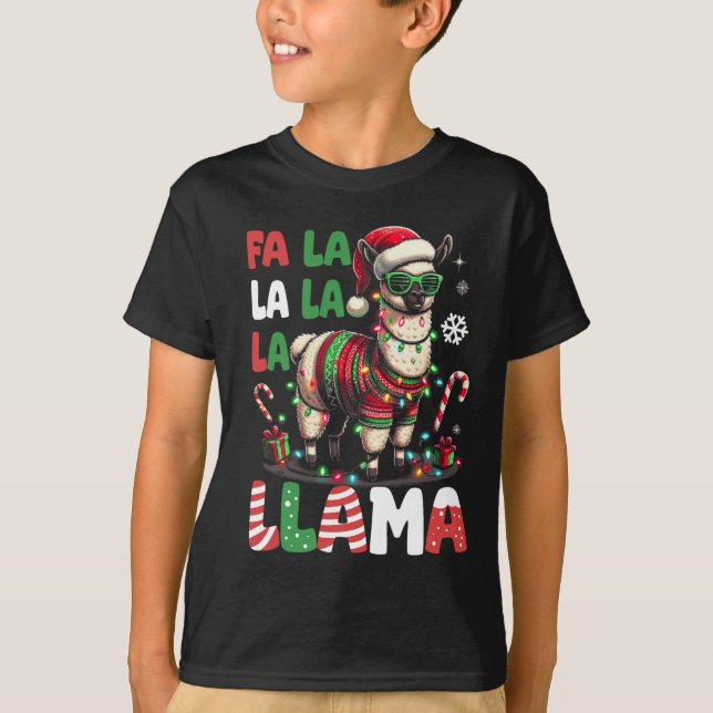 Camiseta Fa La Llama Funny Llama Amante de os animais de Na (Frente)