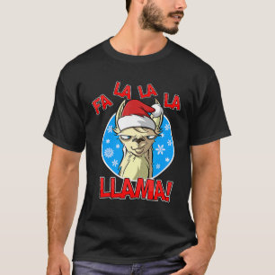 Camiseta Fa La Llama Lhamas Homens de Natal Mulheres Crianç