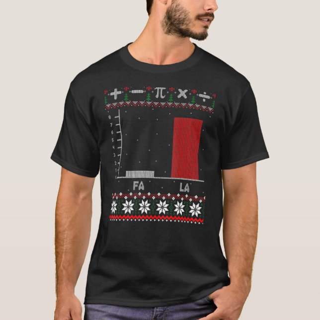 Camiseta Fa La Mathematics Graph Christmas Ugly Sweater (Frente)