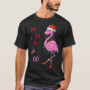 Camiseta Fa La Mingo Christmas Flamingo Tree Sant