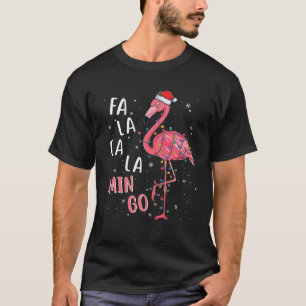 Camiseta Fa La Mingo Flamingo Árvore De Natal Lights Xmas