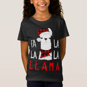 Camiseta Fa Lalalaaaa Llama Vestindo Buffalo Xadrez Scarf C