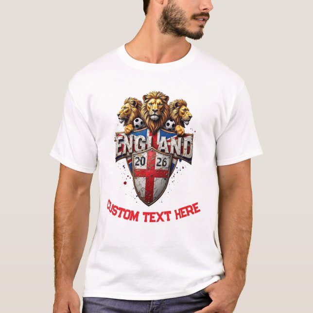 Camiseta Fã Personalizado da Seleção Inglesa de Futebol (Frente)