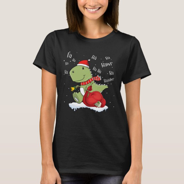 Camiseta Fa Ra Ra Ra Rawr Tree Rex Funny Xmas Presente (Frente)