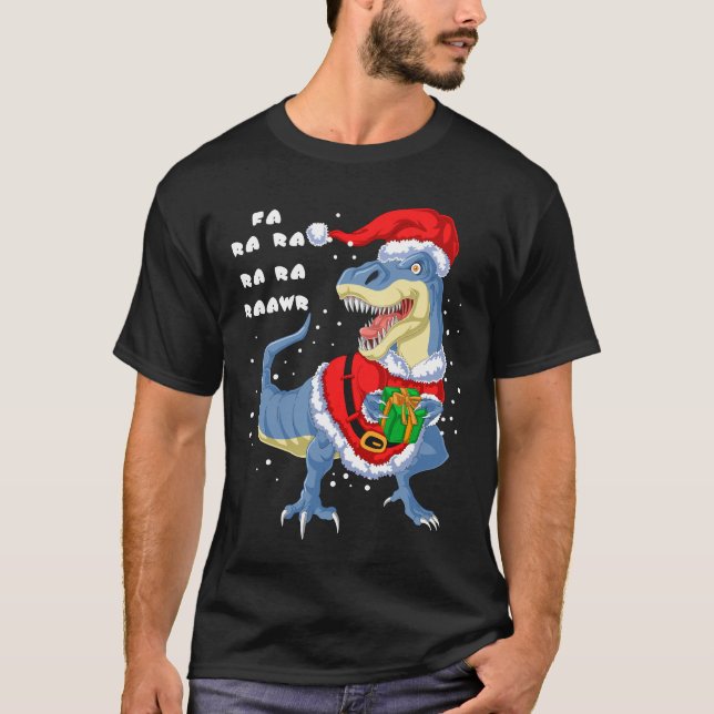 Camiseta fa ra ra rawr dinossauro natal (Frente)