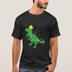 Camiseta Fa Ra Ra Rawr Papais noeis Rex Dinosaur Christmas