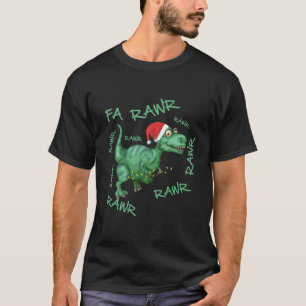Camiseta Fa Rawr Funny Kids Rex Dinosaur Natal Pajama