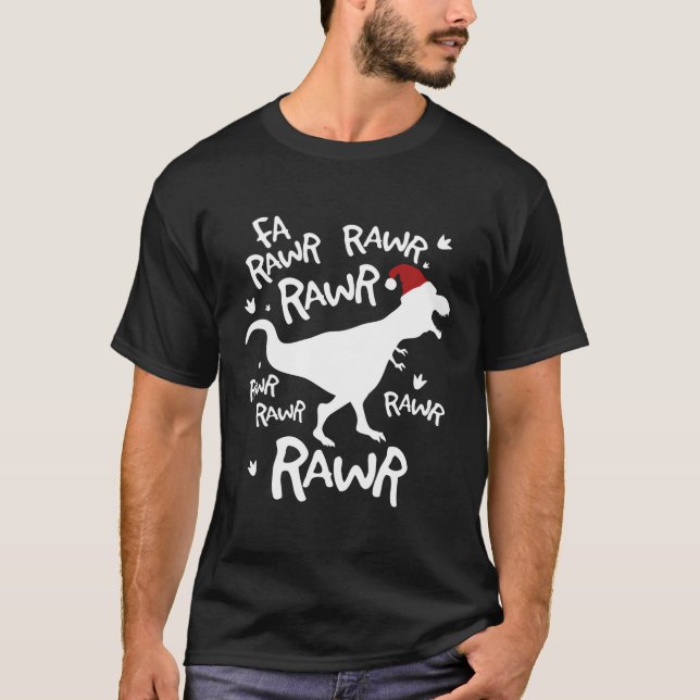 Camiseta Fa Rawr Rawr Trex Dinosaur Para O Natal (Frente)