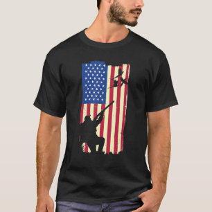 Camiseta Faasant caçando bandeira Patriótica Americana Upla