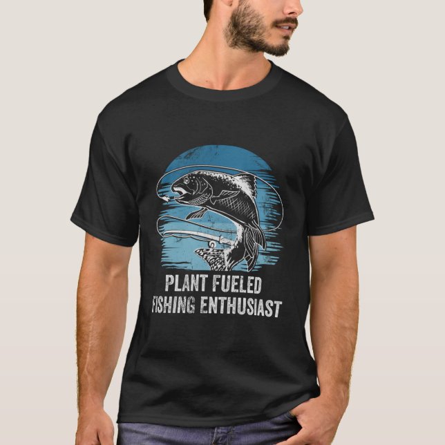 Camiseta Fábrica Alimentada Pela Pesca Entusiasta Estilo De (Frente)