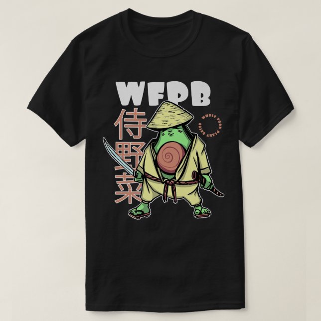 Camiseta Fábrica de Comida inteira Avocado Samurai Japonês  (Frente do Design)