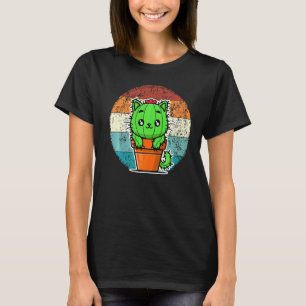 Camiseta Fábrica De Gatos De Catcus Retro Para Jardim Mascu