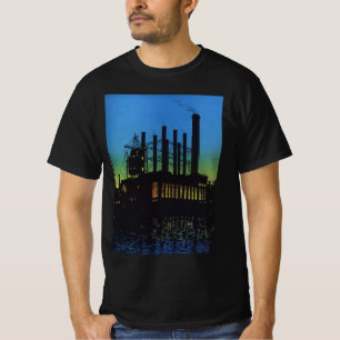 Camiseta Fábrica de Manufatura ao Pôr do Sol, Negócios Vint