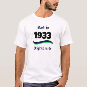 Camiseta Fabricado em 1933, peças originais