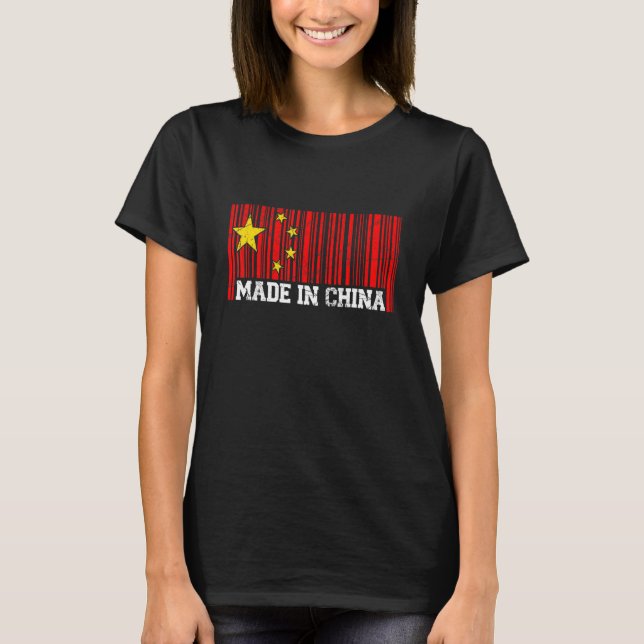 Camiseta Fabricado na China Bandeira Chinesa (Frente)