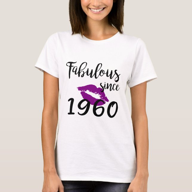 Camiseta Fabulosa Desde 1960, Lábios De Mulheres De Beijo G (Frente)