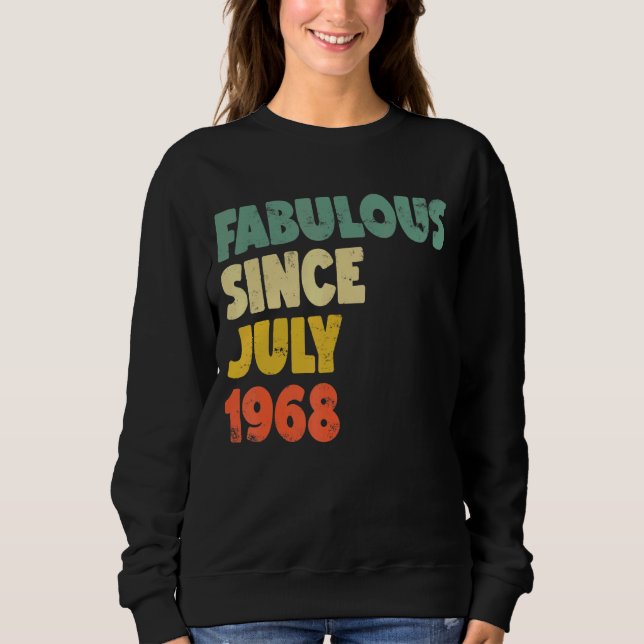 Camiseta Fabulosa Desde Julho De 1968 Menina Mulher Nascida (Frente)