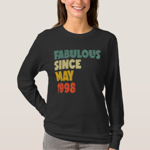 Camiseta Fabulosa Desde Maio De 1998 Menina Mulher Birthda