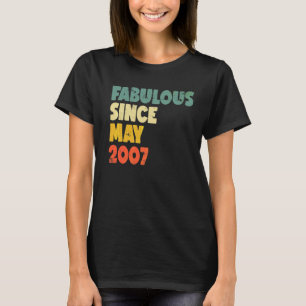 Camiseta Fabulosa Desde Maio De 2007 Menina Mulher Birthda