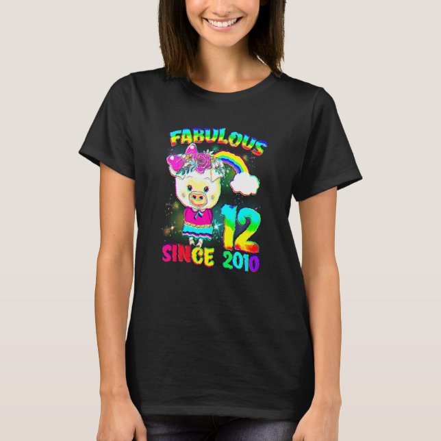 Camiseta Fabulosa Garota de Porcos Fabulosa, 12 de Aniversá (Frente)