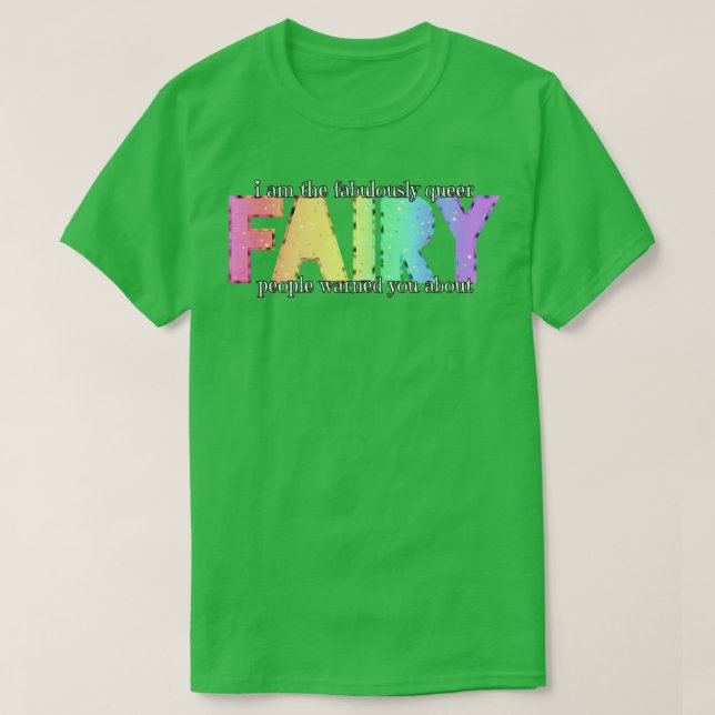 Camiseta Fabulosamente Queer Fairy (Frente do Design)